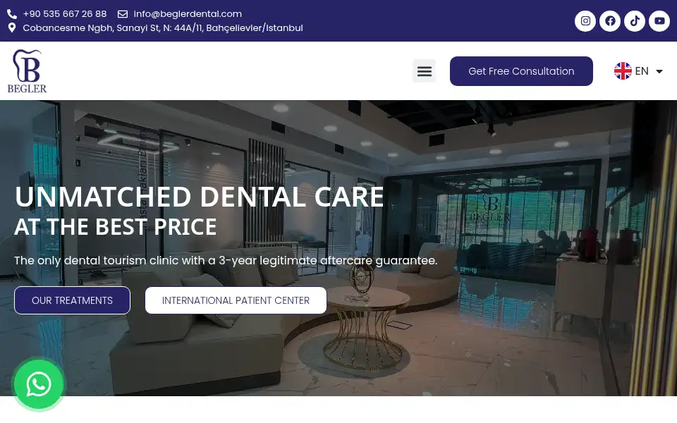 Screenshot of beglerdental.com