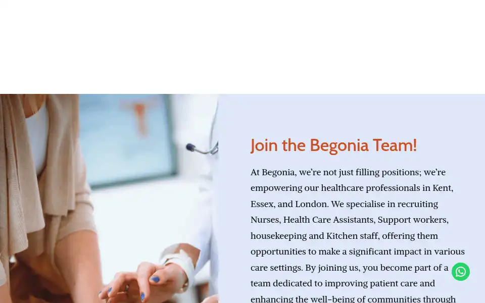 Screenshot of begonianurse.co.uk