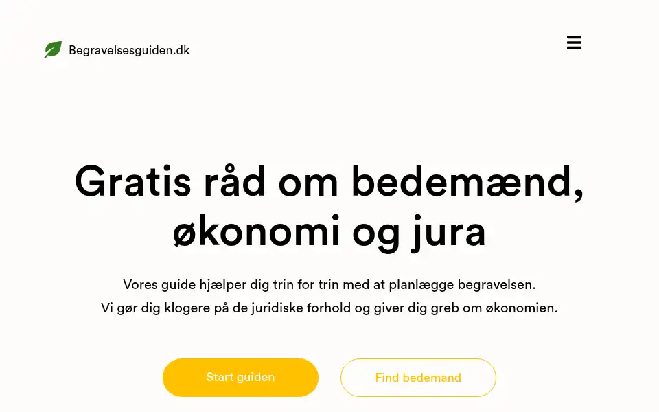 Screenshot of begravelsesguiden.dk