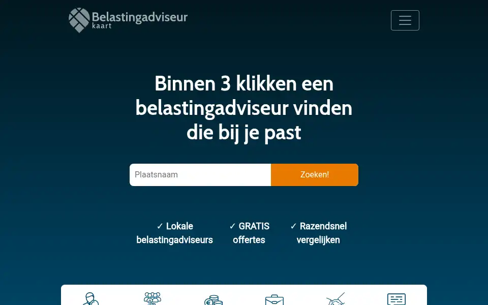 Screenshot of belastingadviseurkaart.nl