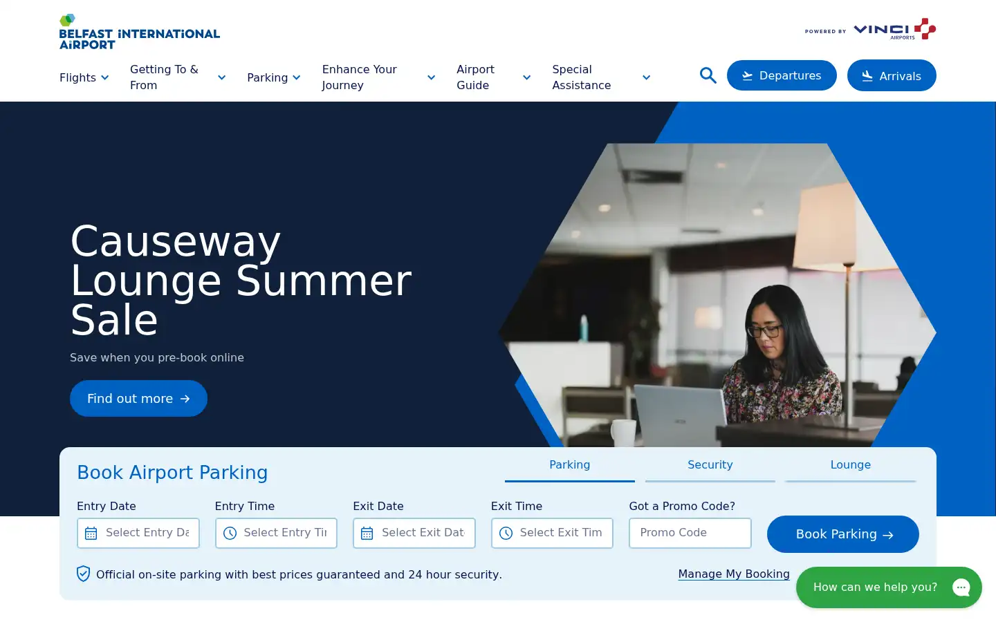 Screenshot of belfastairport.com