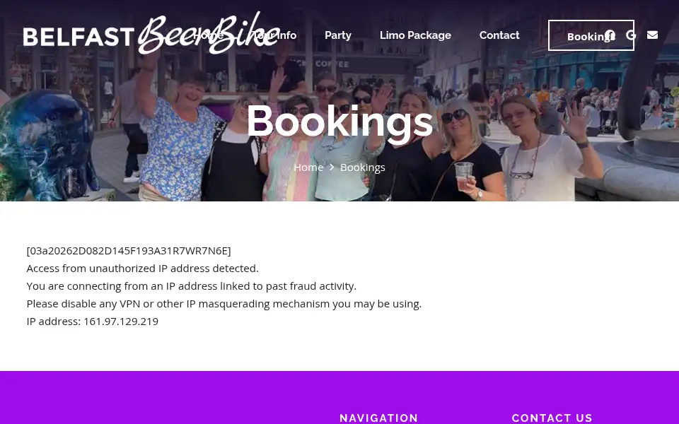 Screenshot of belfastbeerbike.co.uk