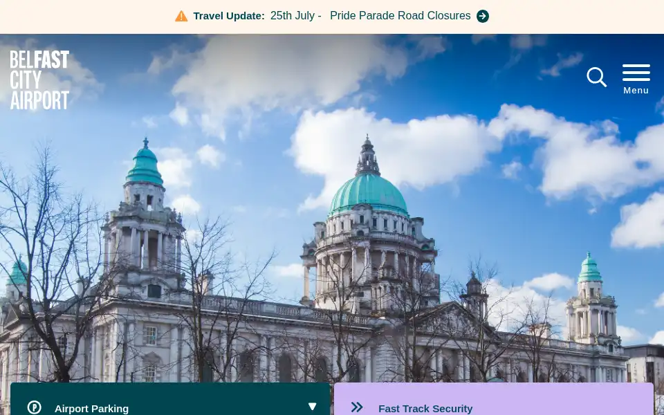 Screenshot of belfastcityairport.com