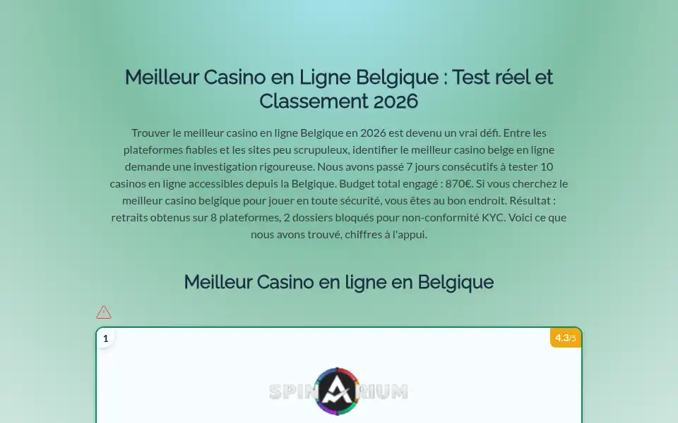 Screenshot of belgeenligne.casino