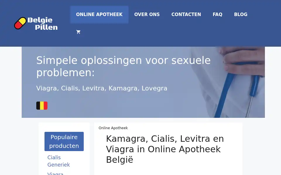 Screenshot of belgiepillen.com