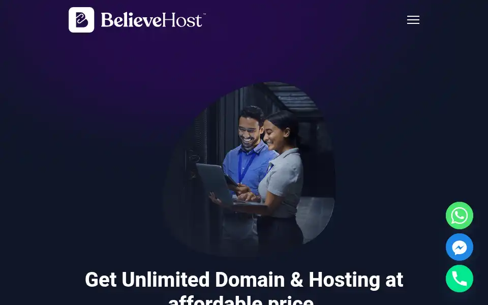 Screenshot of believehost.com