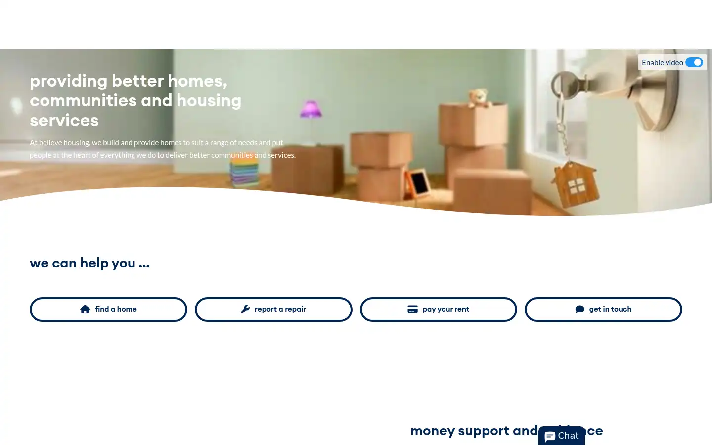 Screenshot of believehousing.co.uk