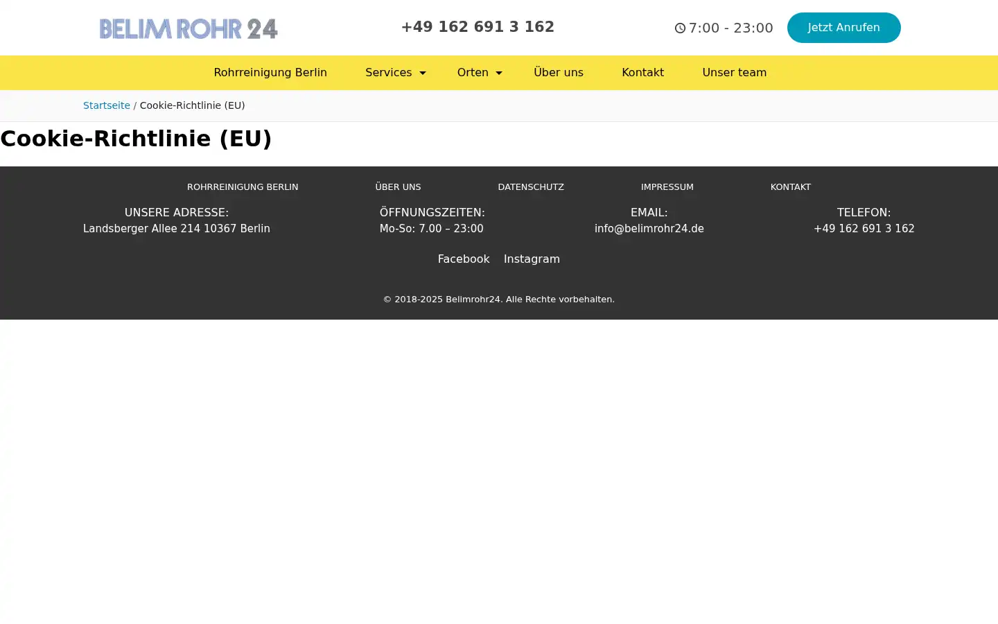 Screenshot of belimrohr24.de