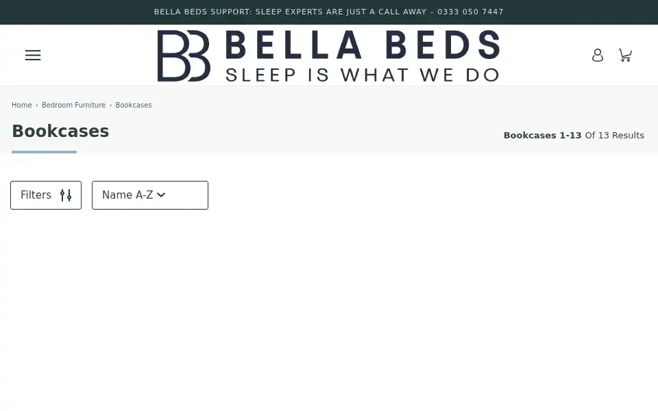 Screenshot of bella-beds.co.uk