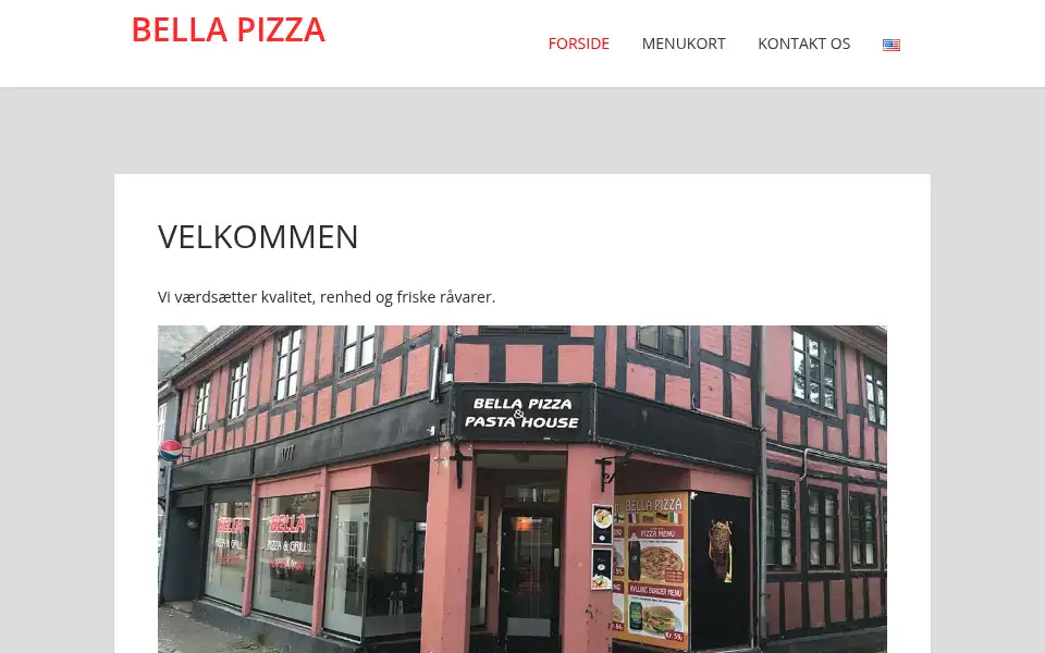 Screenshot of bella-pizza.dk