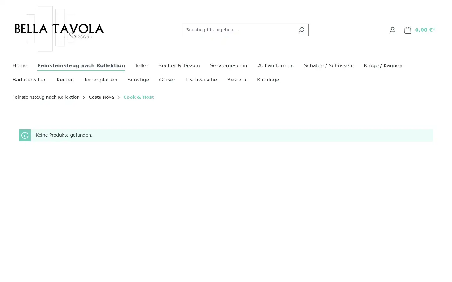 Screenshot of bella-tavola.de