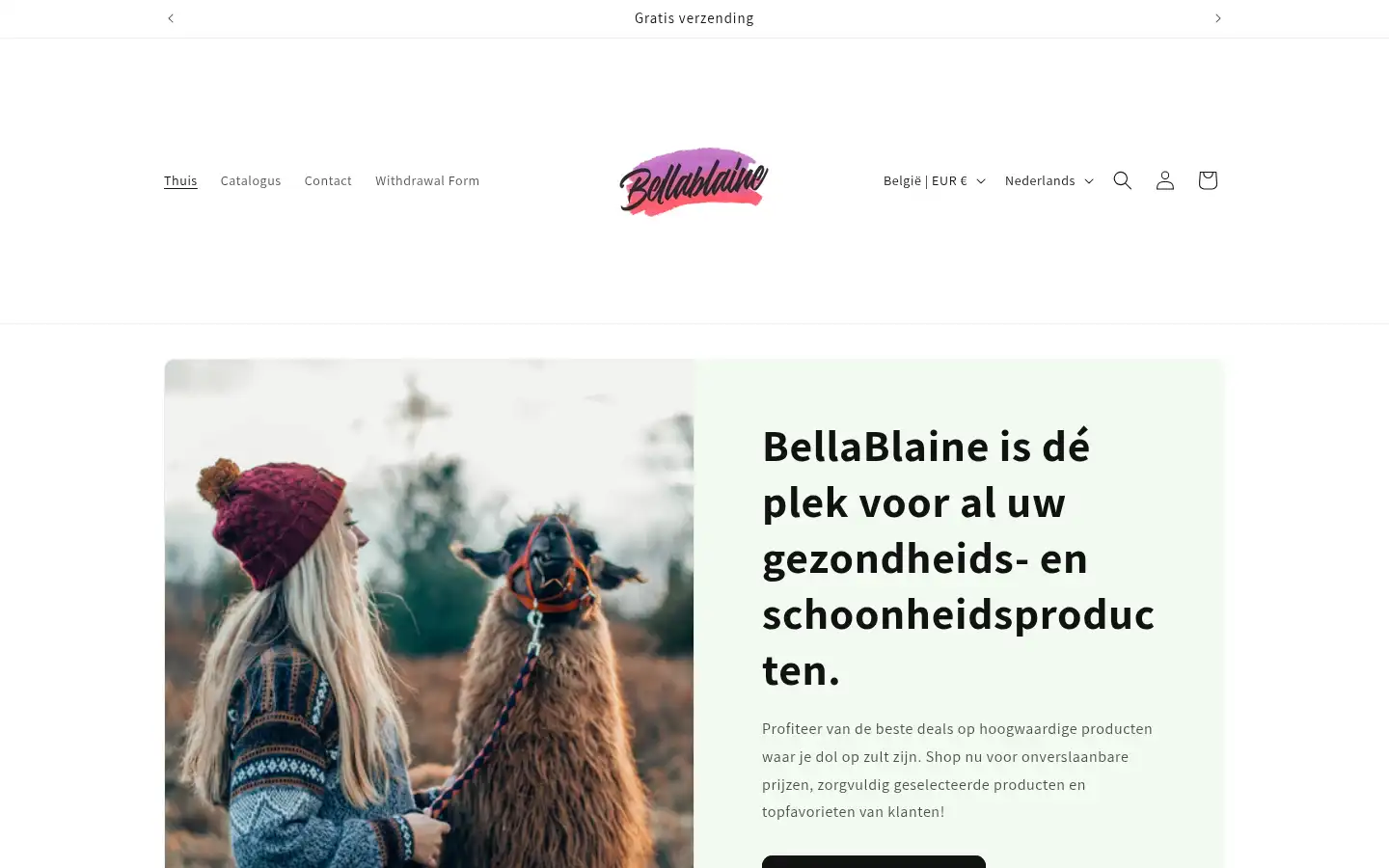 Screenshot of bellablaine.com