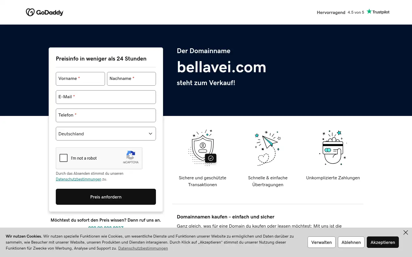 Screenshot of bellavei.com