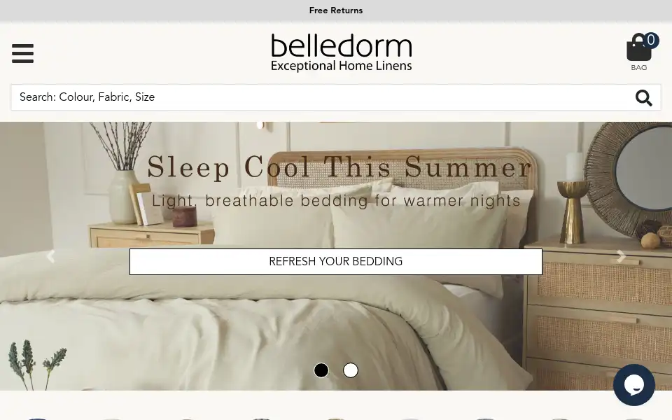 Screenshot of belledorm.co.uk