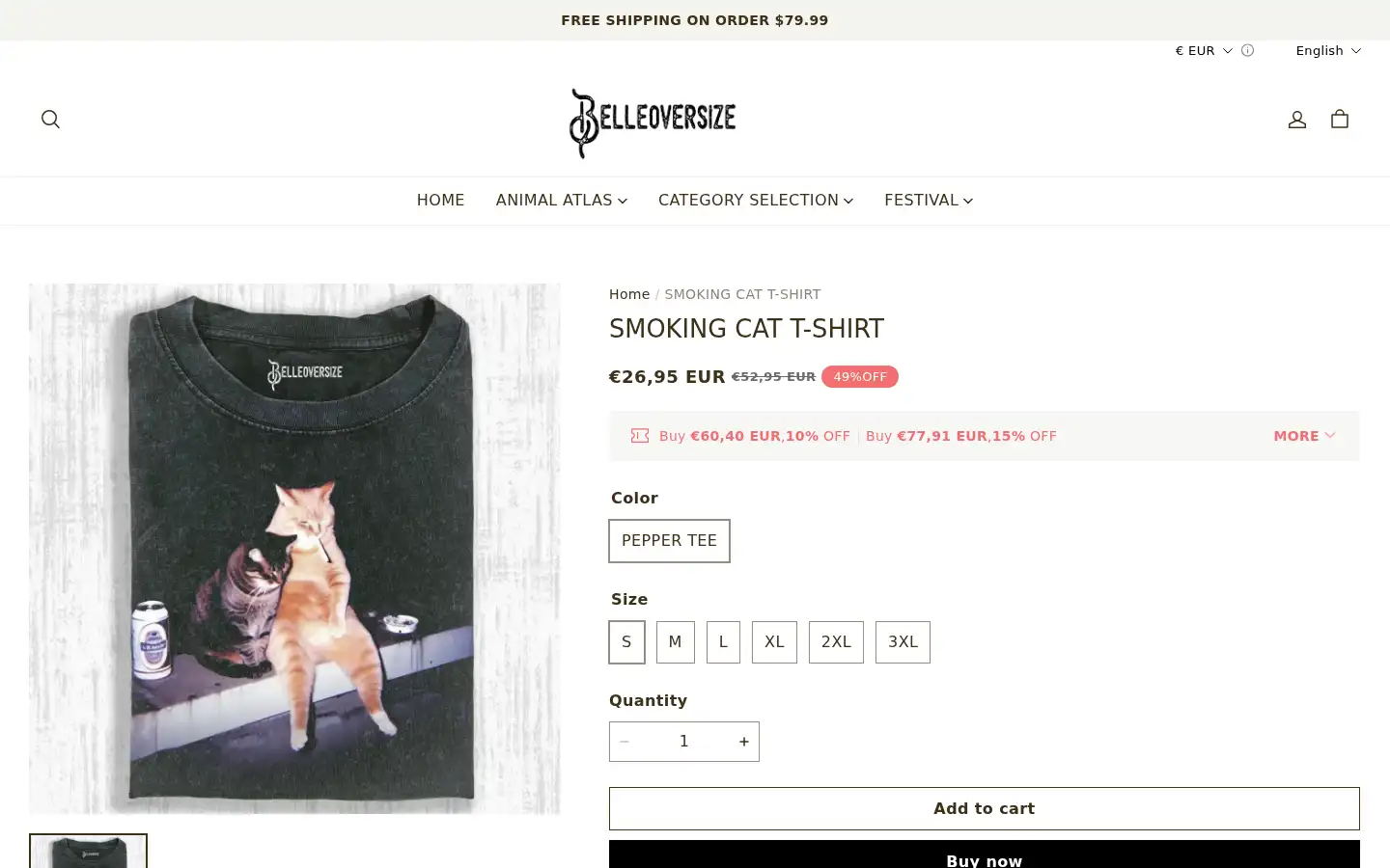 Screenshot of belleoversize.com