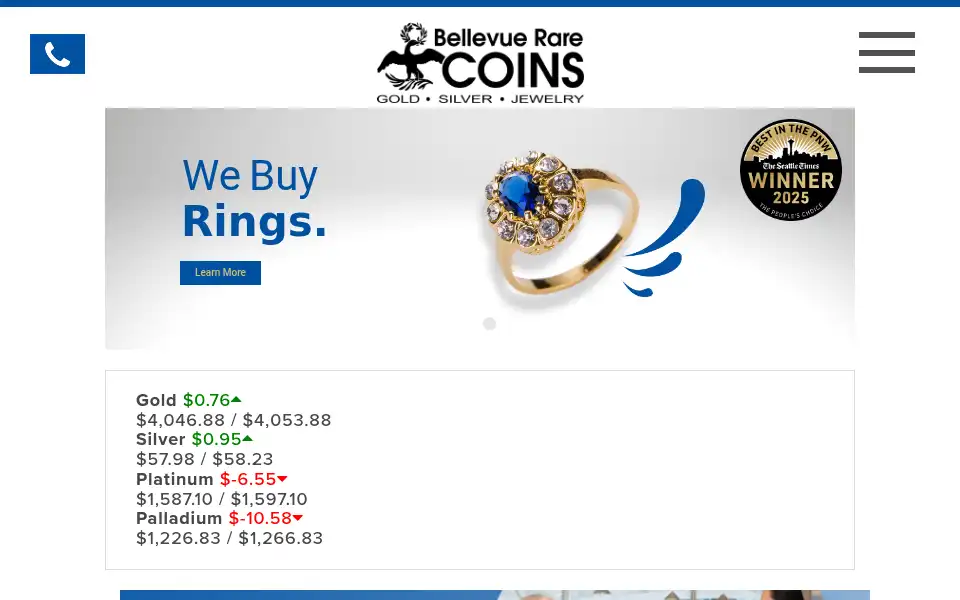 Screenshot of bellevuerarecoins.com