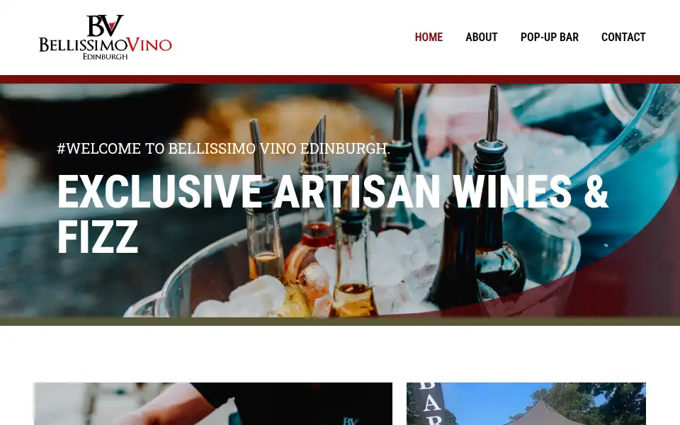 Screenshot of bellissimovino.co.uk