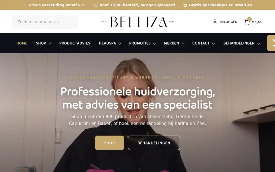Screenshot of belliza.be