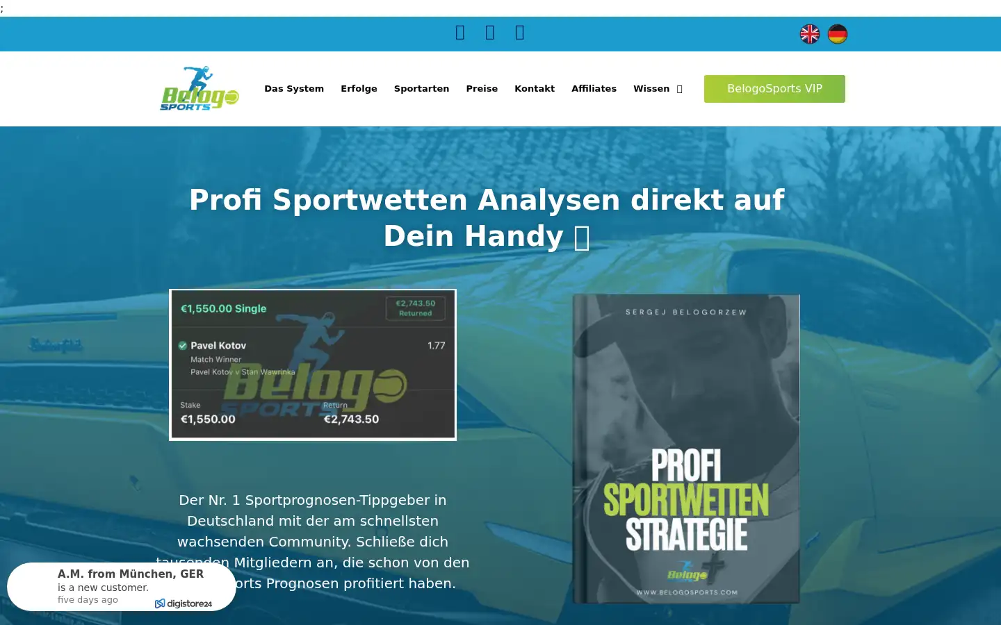 Screenshot of belogosports.com