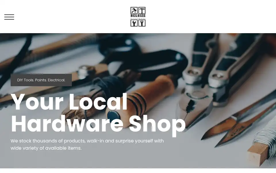 Screenshot of belsizehardware.co.uk