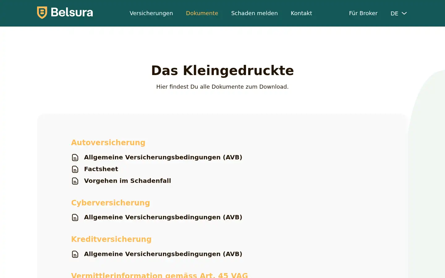 Screenshot of belsura.ch