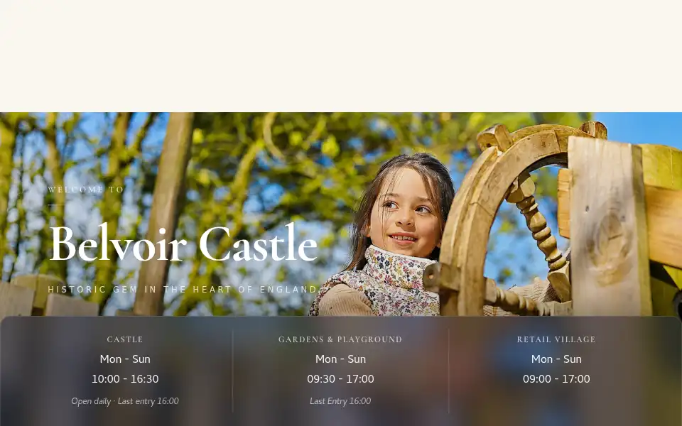 Screenshot of belvoircastle.com