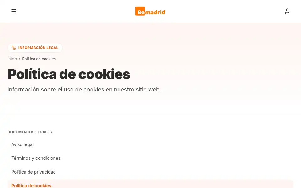 Screenshot of bemadrid.es