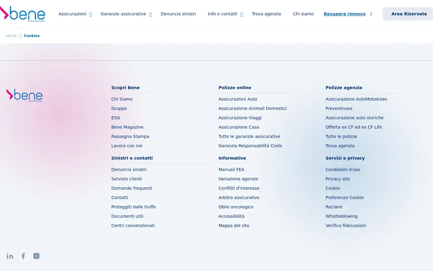 Screenshot of bene.it