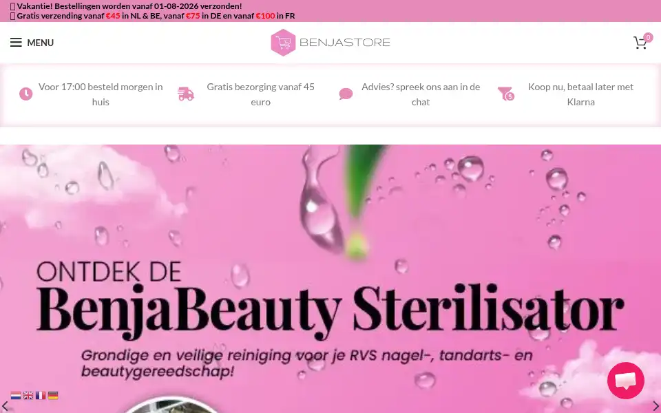 Screenshot of benjastore.com