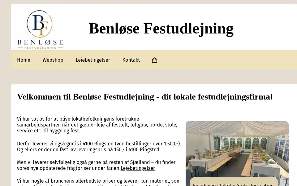 Screenshot of benlose-festudlejning.dk