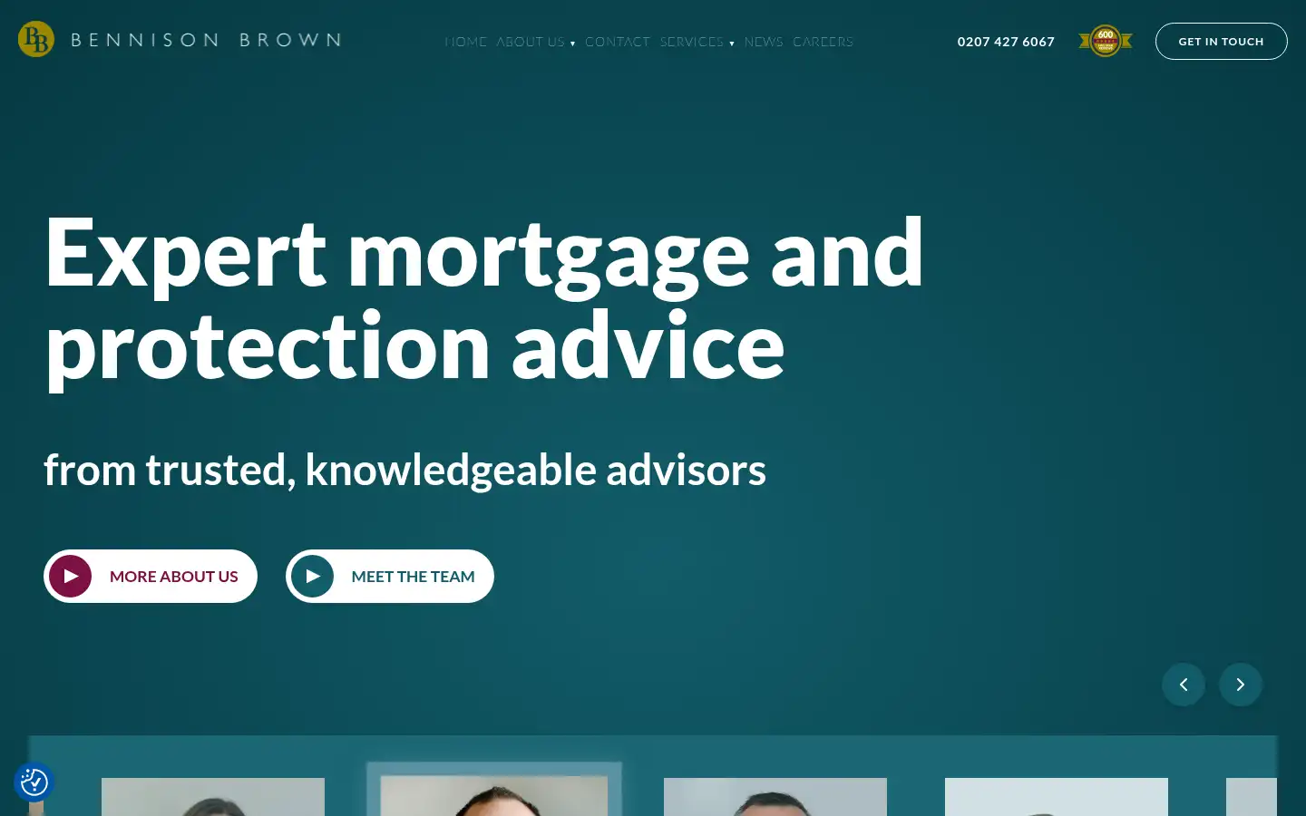 Screenshot of bennisonbrownmortgages.co.uk