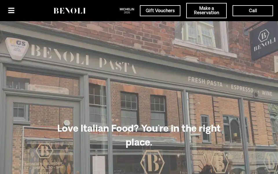 Screenshot of benolirestaurant.com