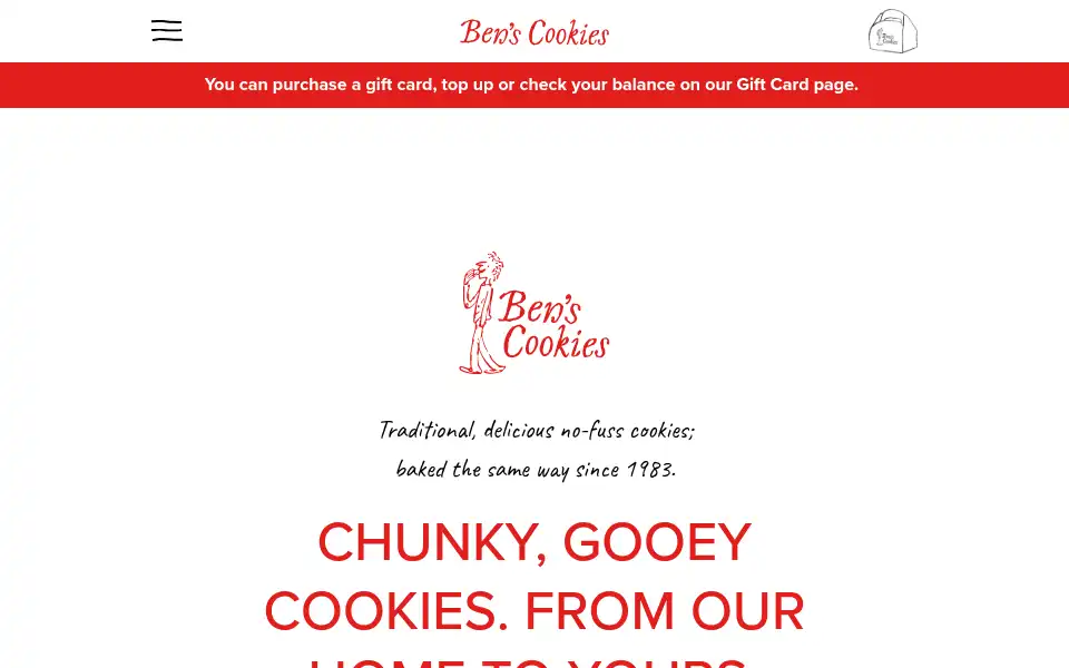 Screenshot of benscookies.com