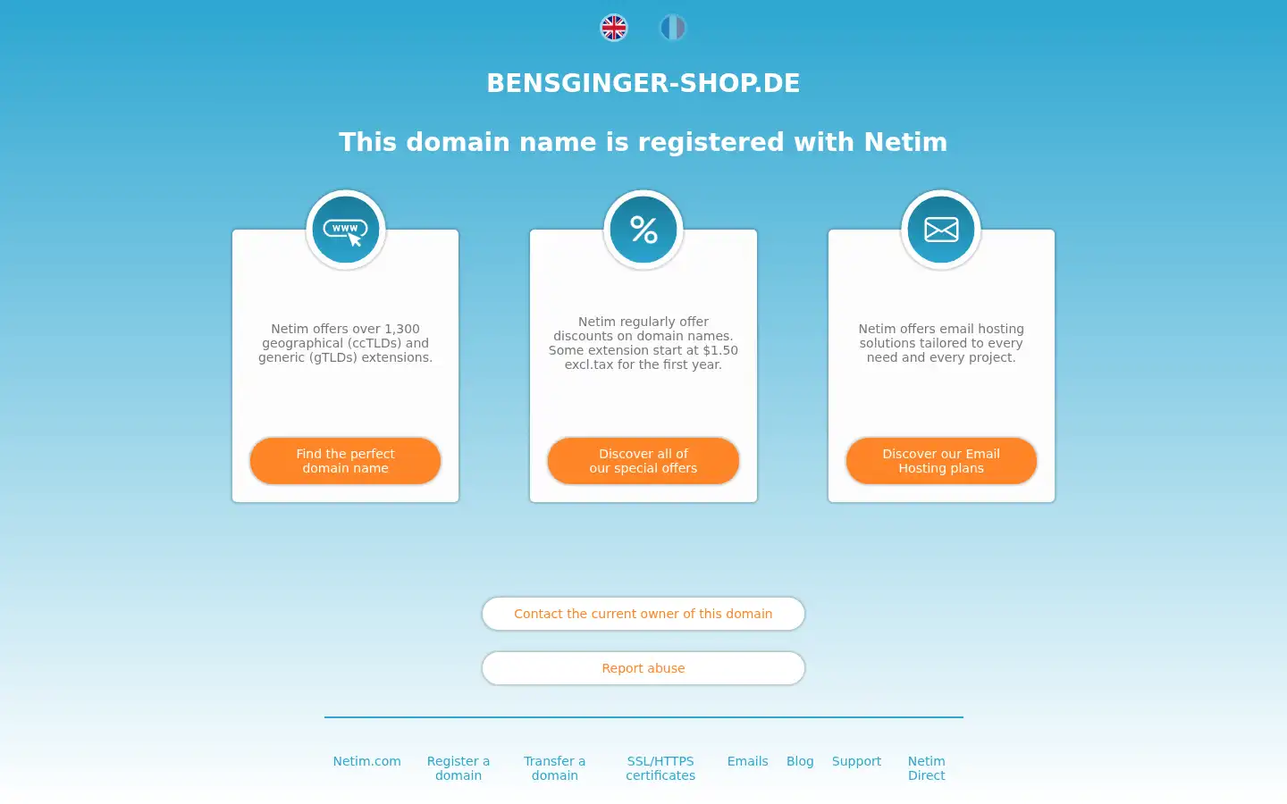 Screenshot of bensginger-shop.de