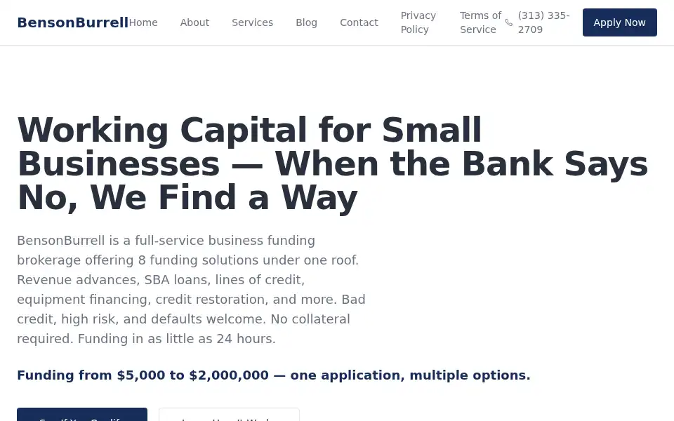 Screenshot of bensonburrell.com