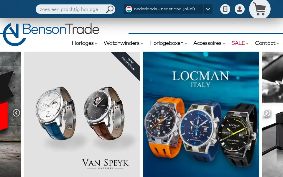 Screenshot of bensontrade.nl