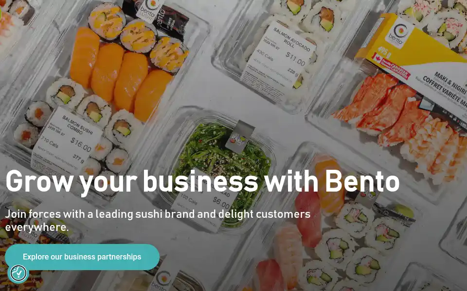 Screenshot of bentosushi.com
