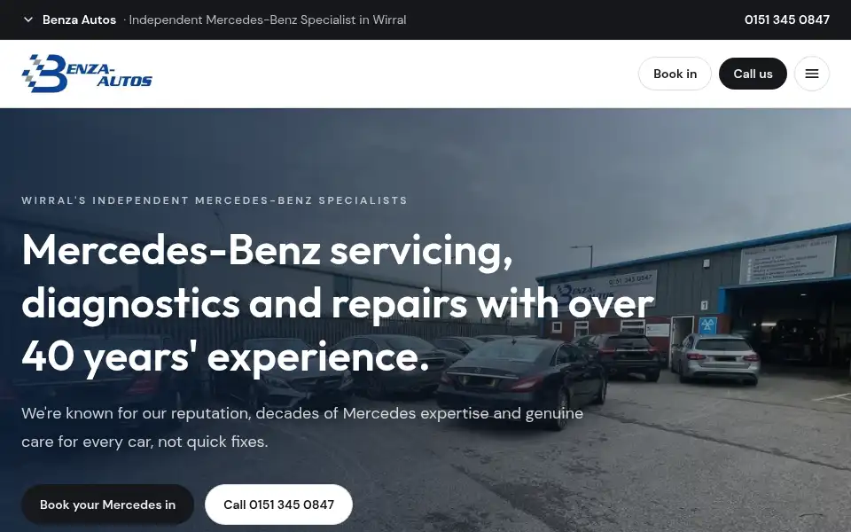 Screenshot of benza-autos.co.uk