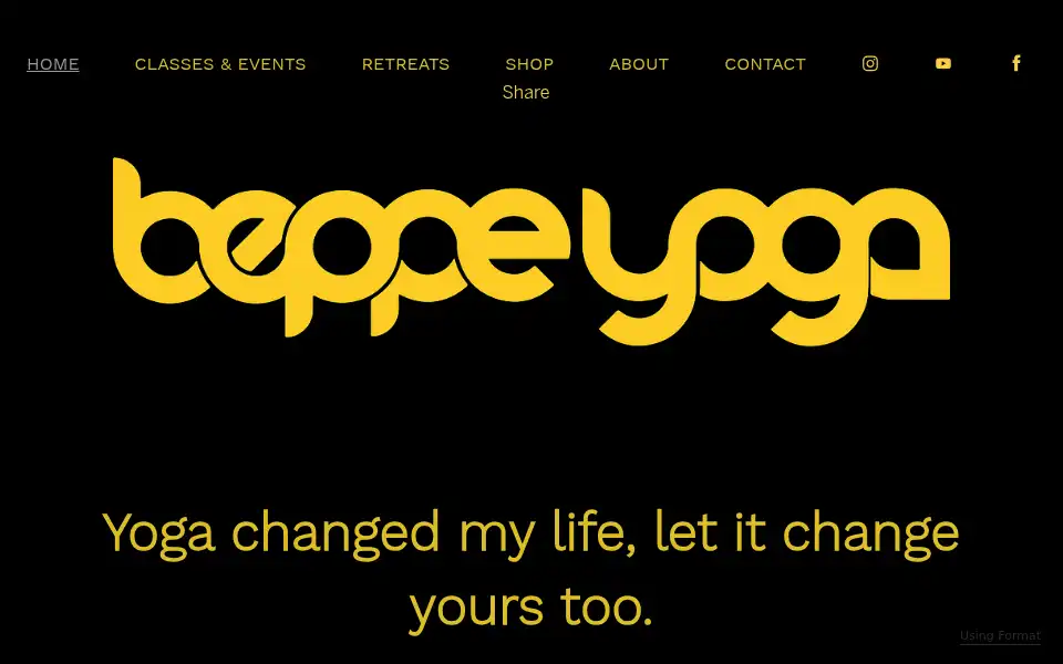 Screenshot of beppeyoga.com