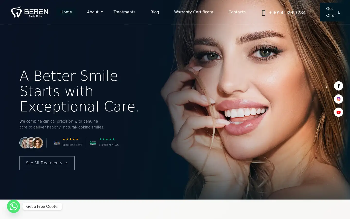 Screenshot of berensmilepoint.com