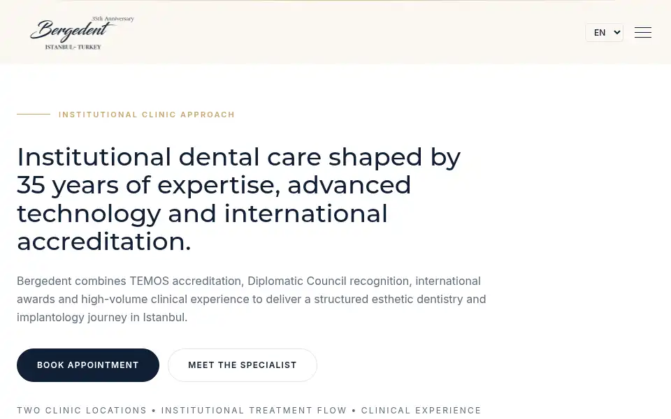 Screenshot of bergedent.com
