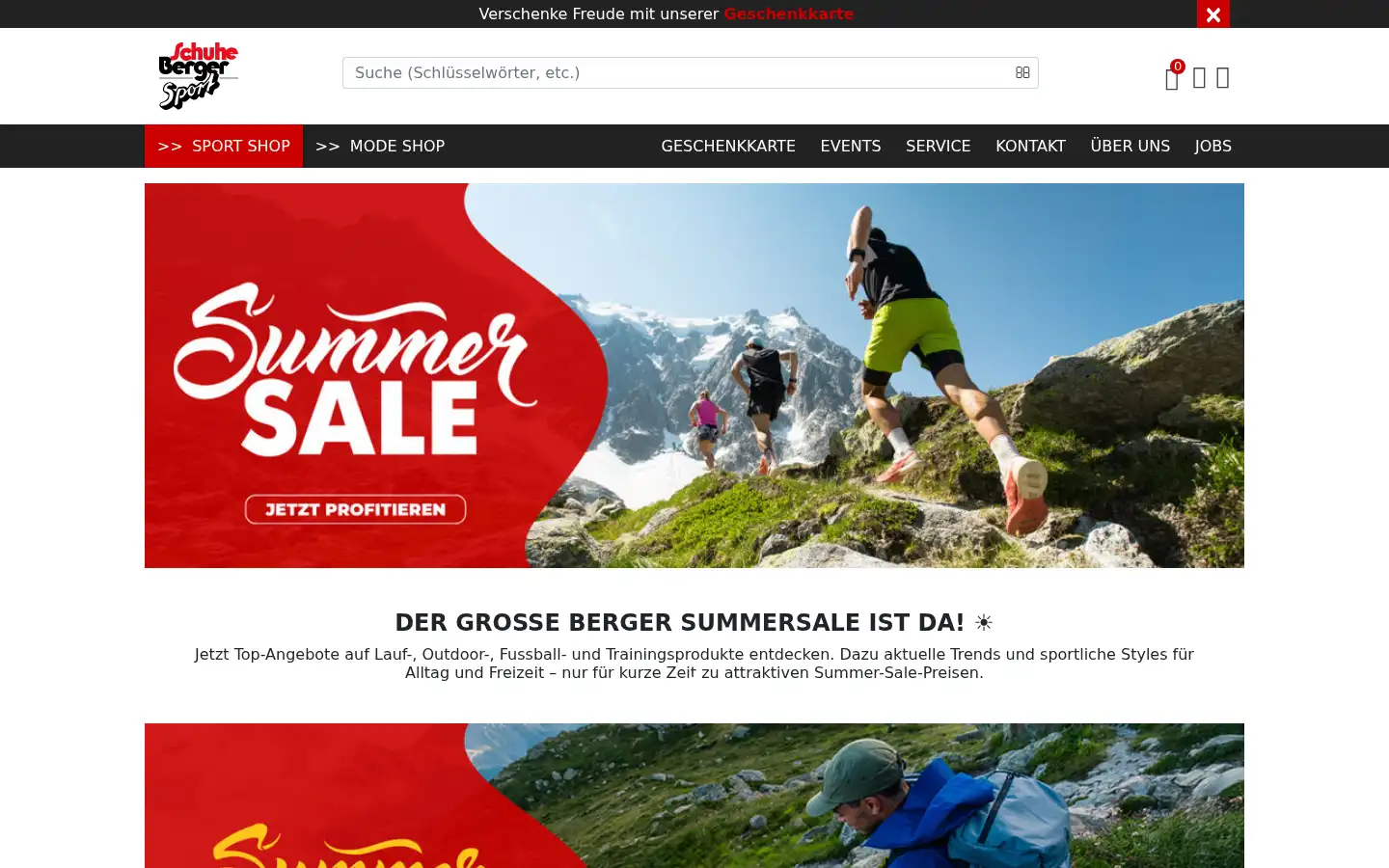 Screenshot of bergerschuhe.ch