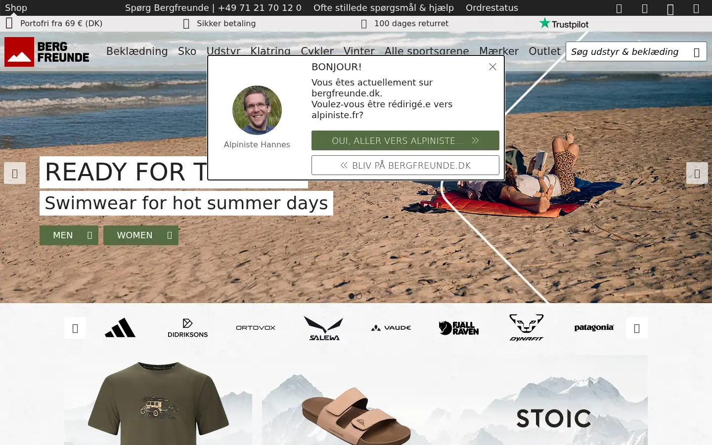 Screenshot of bergfreunde.dk