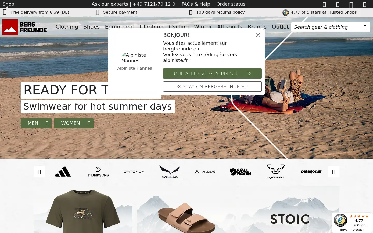 Screenshot of bergfreunde.eu