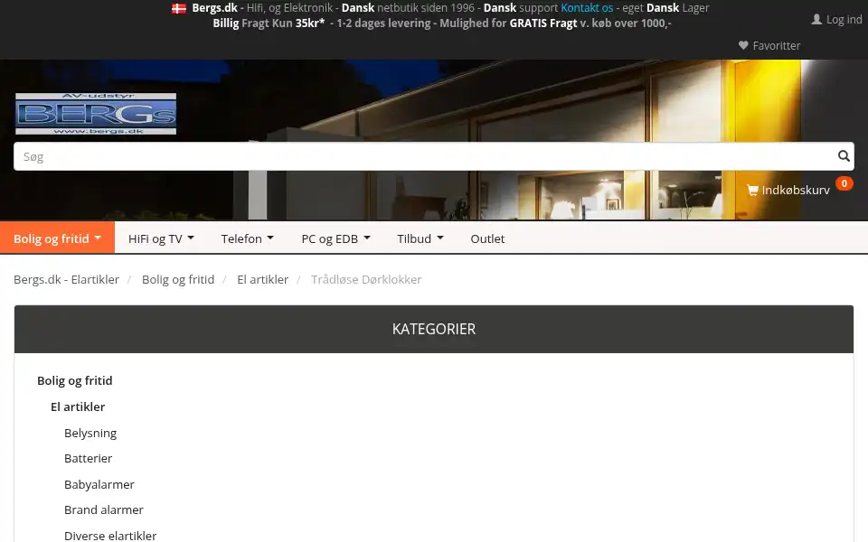 Screenshot of bergs.dk