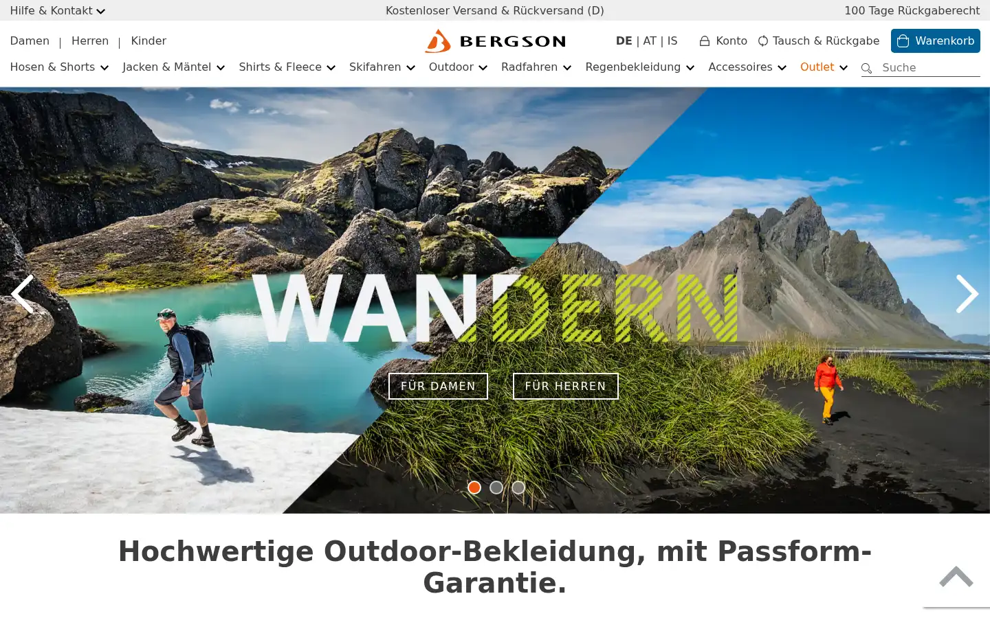 Screenshot of bergson-shop.de