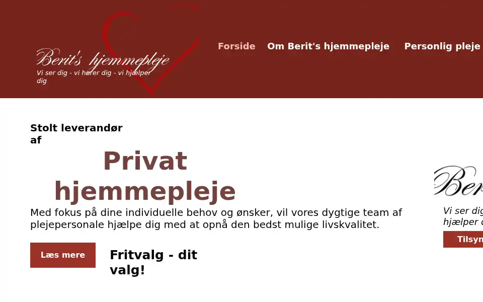 Screenshot of berits-hjemmepleje.dk
