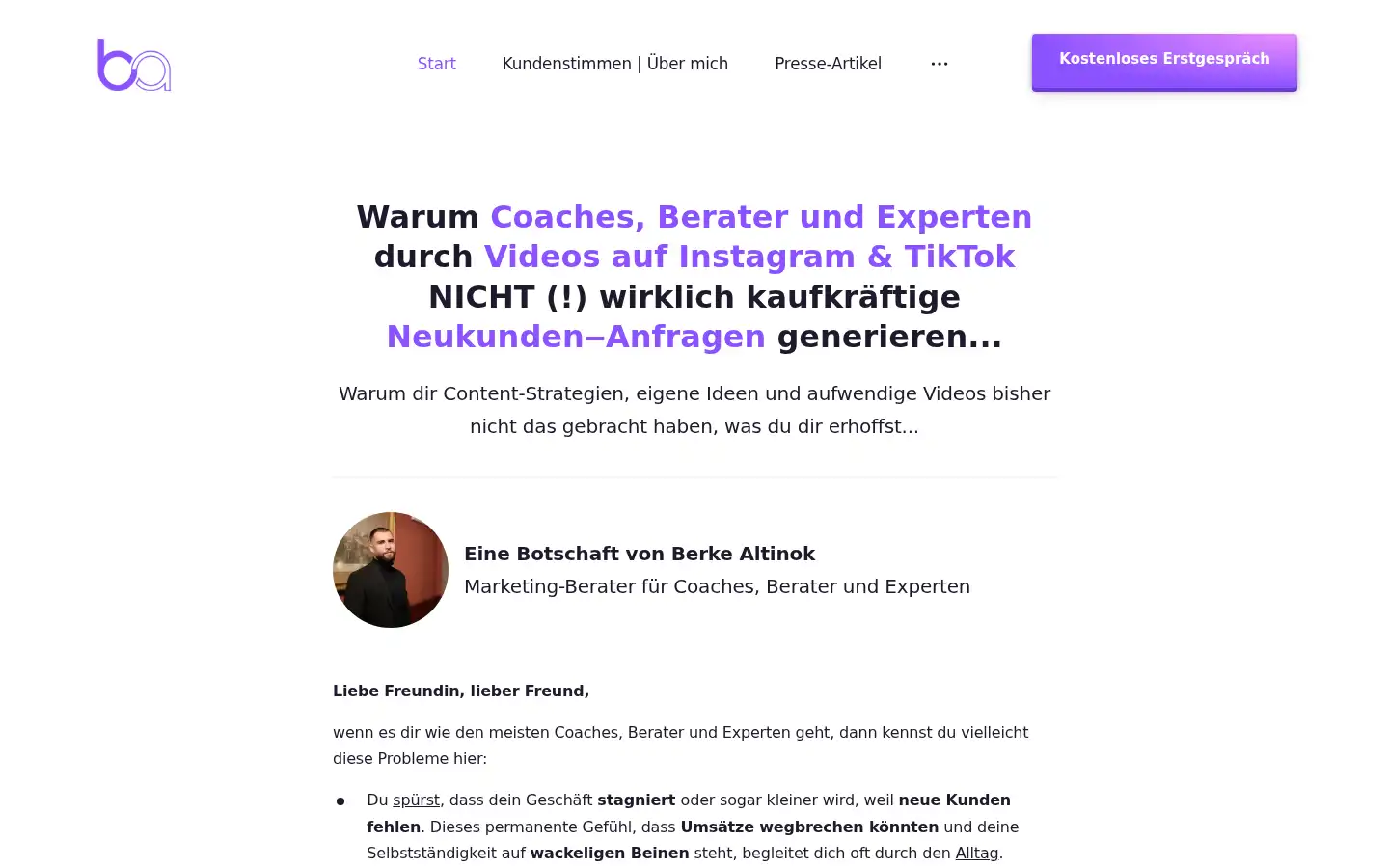 Screenshot of berke-altinok.de
