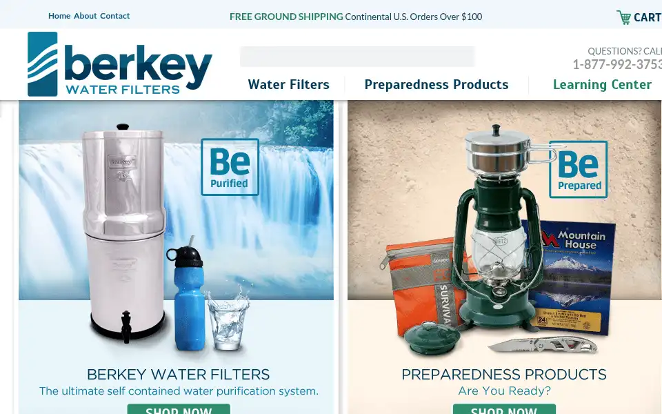 Screenshot of berkeywaterfilters.com