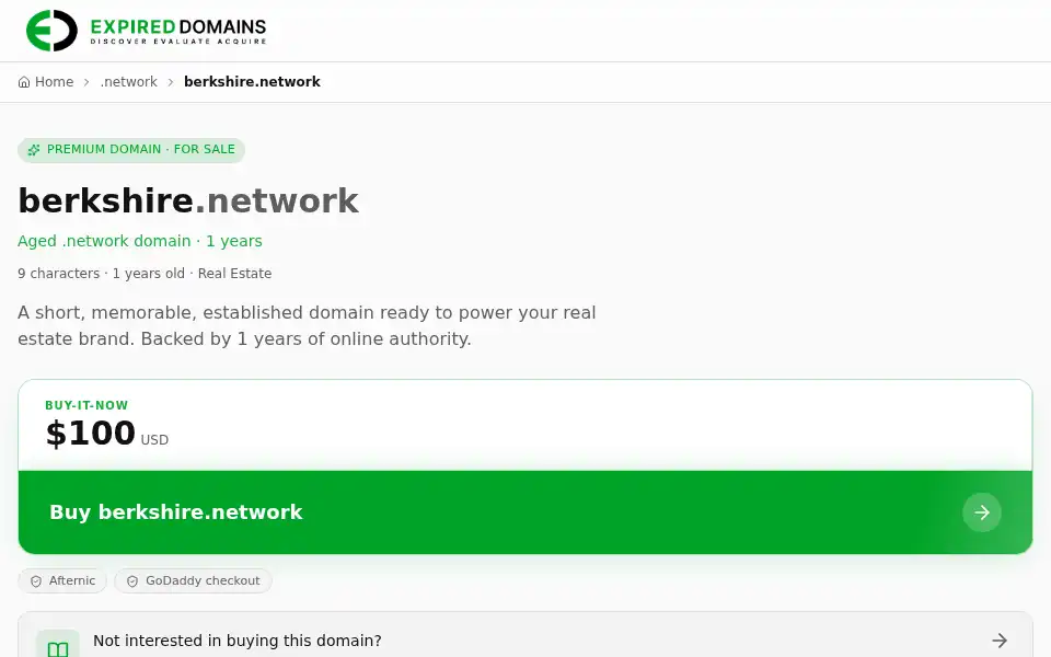 Screenshot of berkshire.network